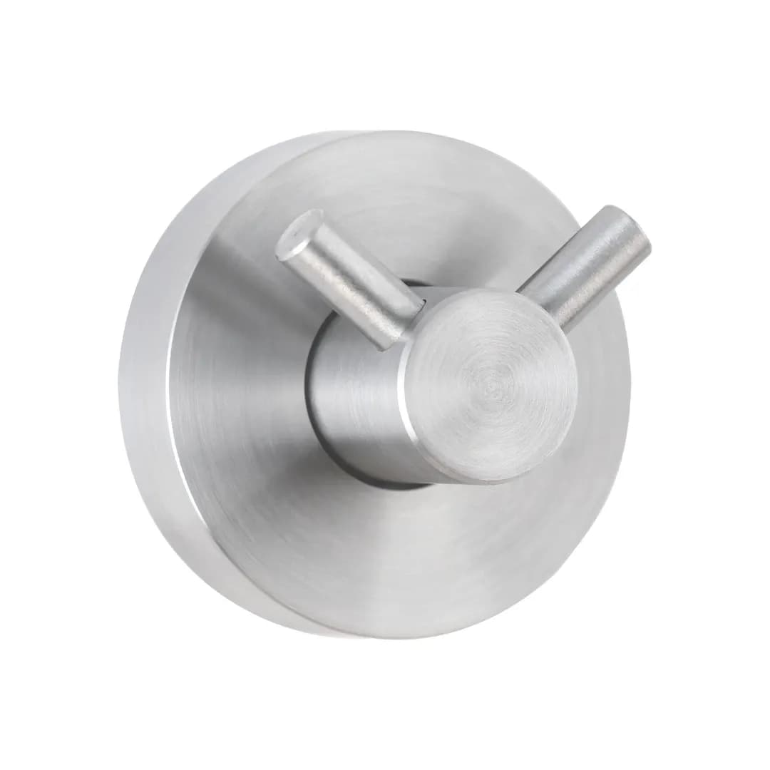 Surface-Mounted Double Coat Hook, Cubicle Collection, Satin Finish