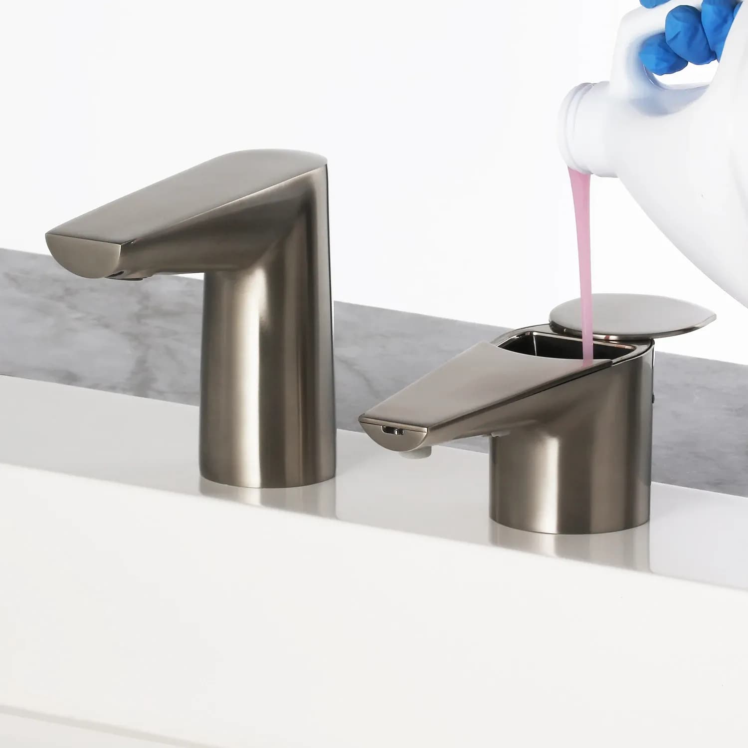Counter-Mounted Automatic Designer Series Top-Fill Soap Dispenser & Faucet — B-865-or-B-875-B-8895