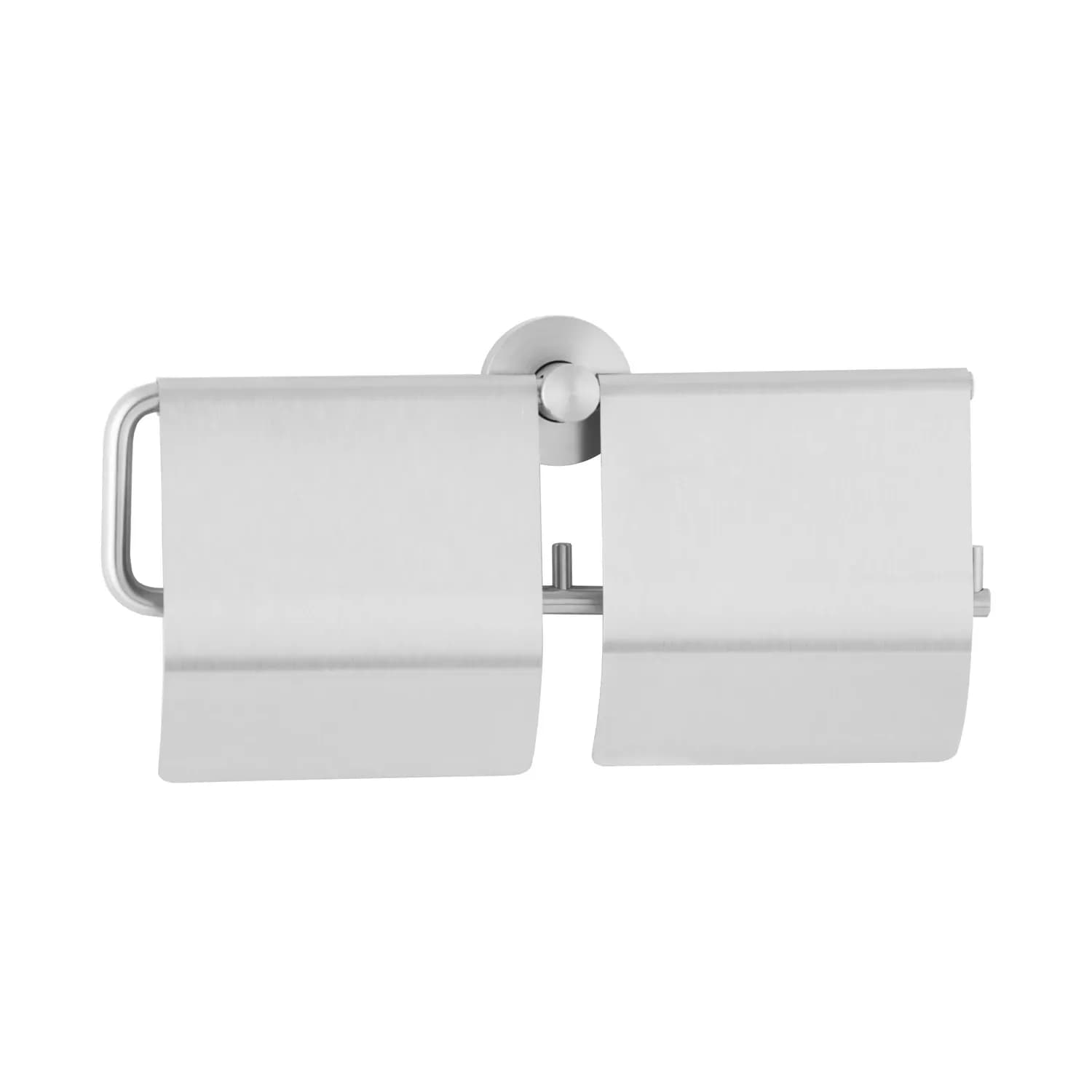 Surface-Mounted Toilet Tissue Dispenser w/ Hoods, Cubicle Collection, Satin Finish, 2 Rolls — B-548