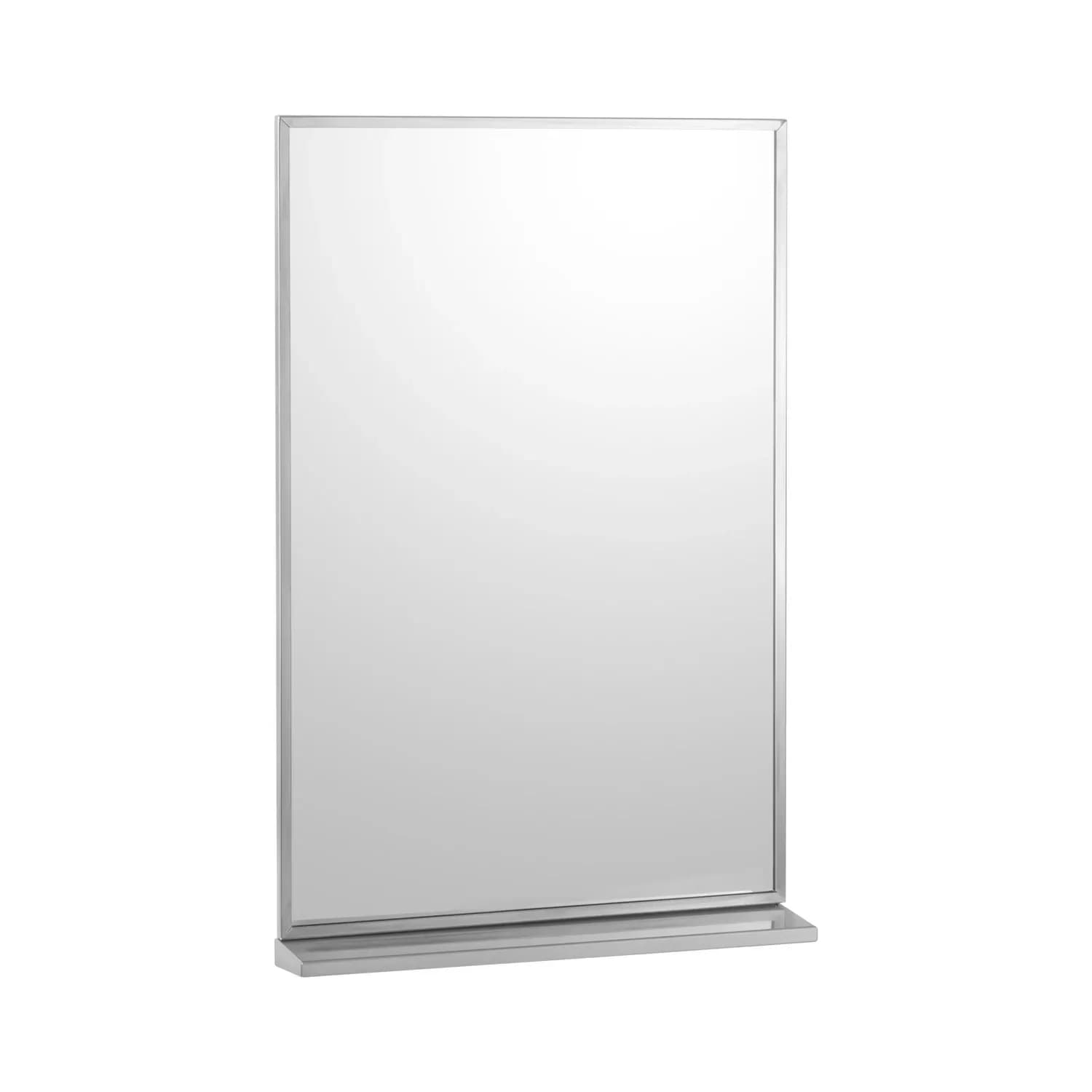 Channel-Frame Mirror with Shelf, Bright Polished Frame