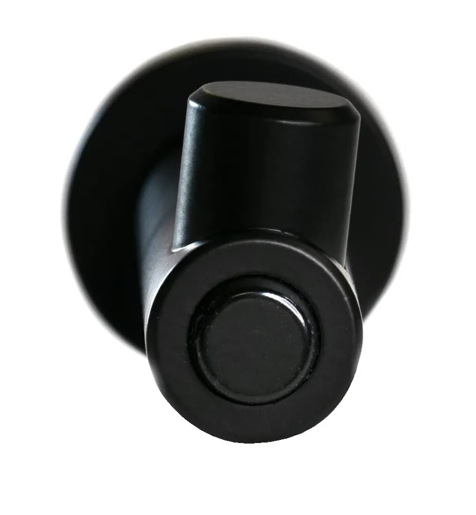 Surface-Mounted Coat Hook with Bumper, Satin Finish Steel — B-9541-MBLK