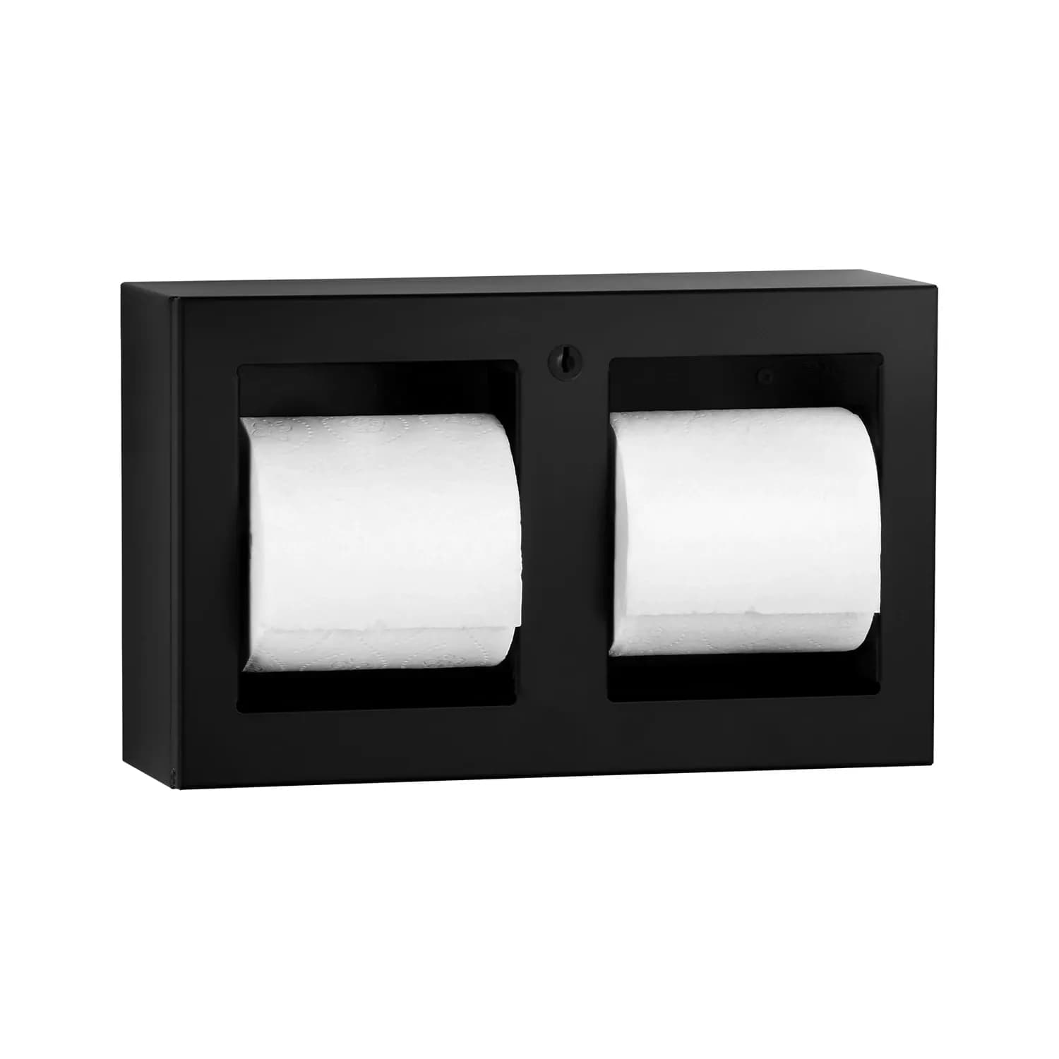 Surface-Mounted Toilet Tissue Dispenser, Satin Finish, Two Rolls — B-3588-MBLK